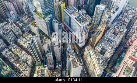 Vue aérienne de Causeway Bay, Hong Kong Banque D'Images