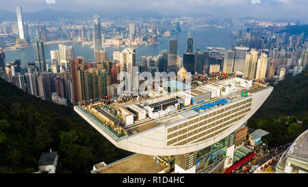 Tour du Pic, Pic Victoria, donnant sur Hong Kong Banque D'Images