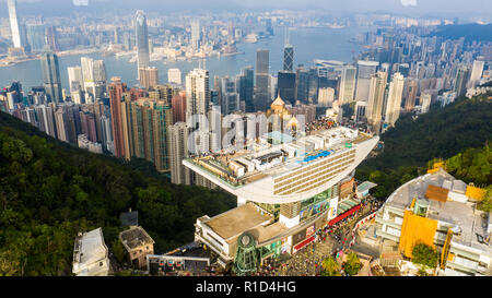 Tour du Pic, Pic Victoria, donnant sur Hong Kong Banque D'Images