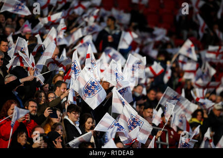 Angleterre fans avant le match amical entre l'Angleterre et la Suède femmes Femmes à New York Stadium le 11 novembre 2018 à Northampton, en Angleterre. (Photo de Daniel Chesterton/phcimages.com) Banque D'Images