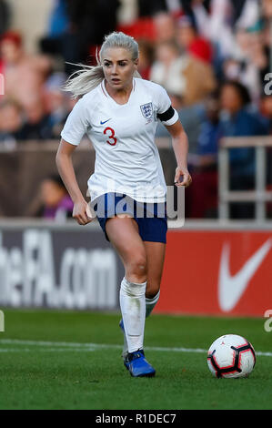 Alex Greenwood de l'Angleterre durant la match amical entre l'Angleterre et la Suède femmes Femmes à New York Stadium le 11 novembre 2018 à Northampton, en Angleterre. (Photo de Daniel Chesterton/phcimages.com) Banque D'Images