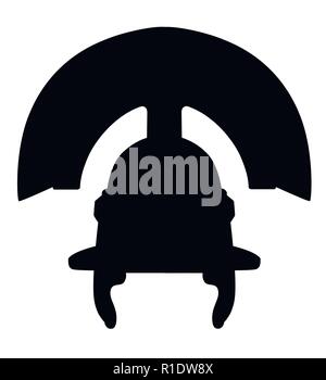 Silhouette noire. Empire romain centurion helmet. Armure ancienne du guerrier armée romaine légionnaires. L'équipement des agents. Télévision vector illustration sur whit Illustration de Vecteur