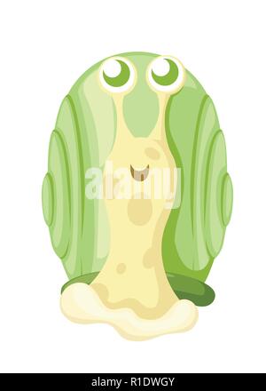 Escargot de mer mignon. Cartoon character design. Escargot jaune rose avec shell. Télévision vector illustration isolé sur fond blanc. Illustration de Vecteur