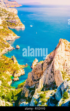 Calanque de la résidence Les Calanques du parc national en France Banque D'Images