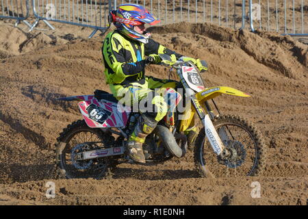 Plage de Skegness race Les 10 et 11 novembre 2018. Enduro, Motocross, side-car et quad racing sur le sable Banque D'Images