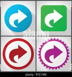 Vector icons avec 4 options. Design plat suivant icon set facile à éditer en eps 10. Illustration de Vecteur