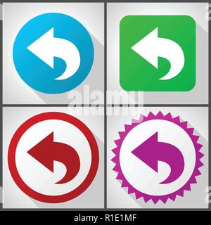 Vector icons avec 4 options. Retour modèle plat icon set facile à éditer en eps 10. Illustration de Vecteur