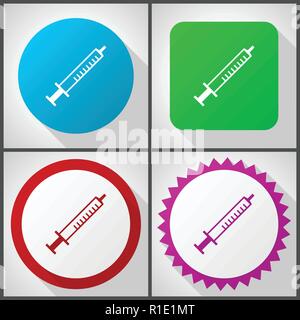 Vector icons avec 4 options. Design plat médecine icon set facile à éditer en eps 10. Illustration de Vecteur