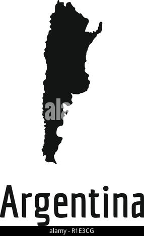 Carte de l'Argentine en noir. Simple illustration de l'Argentine map vector isolé sur fond blanc Illustration de Vecteur