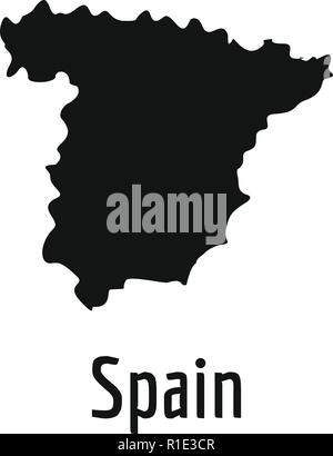 La carte d'Espagne en noir. Simple illustration de la carte d'Espagne vector isolé sur fond blanc Illustration de Vecteur