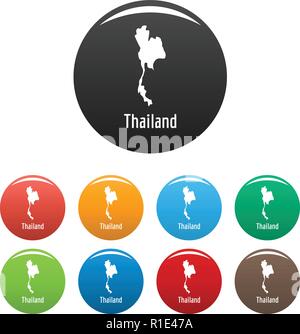 La Thaïlande Carte de l'ensemble noir. Simple illustration de Thaïlande site vector isolé sur fond blanc Illustration de Vecteur