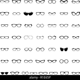 Verres icons set. Illustration simple de 50 formes lunettes vector icons for web Illustration de Vecteur