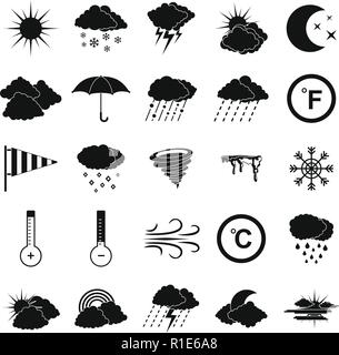 Weather icons set. Illustration simple de 25 icônes vectorielles météo pour le web Illustration de Vecteur