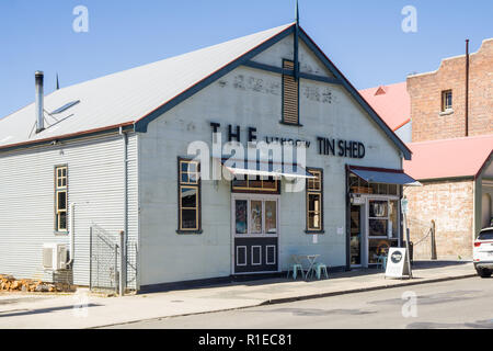 La Tin Shed Cafe à Lithgow, NSW, Australie Banque D'Images