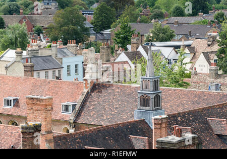 Vues sur le toit plus de Cambridge, England, UK Banque D'Images