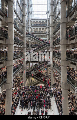 La Lloyds de Londres Service du souvenir le jour de l'Armistice centenaire Banque D'Images