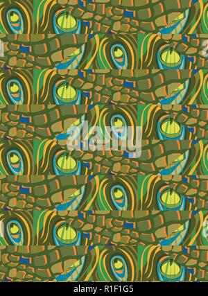 Abstract seamless background plumes de paon fait de la peau de serpent Illustration de Vecteur