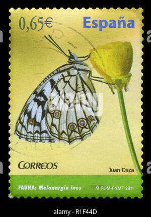 Timbres-poste de l'Espagne dans la flore et la faune série émise en 2011 Banque D'Images