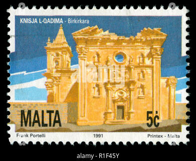 Timbres-poste de Malte dans le patrimoine national des îles maltaises série émise en 1991 Banque D'Images