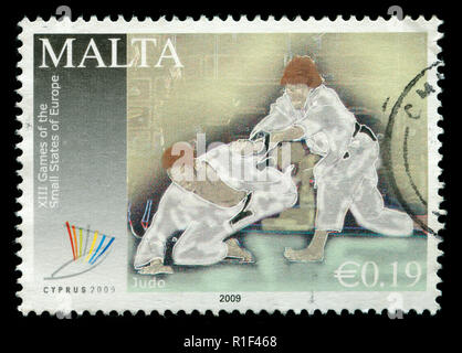 Timbres-poste de Malte en 2009 les petits États de l'Europe série de jeux Banque D'Images