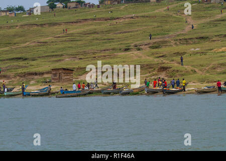 Les pêcheurs sur le Nil Banque D'Images