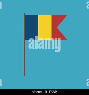 L'icône du drapeau de Tchad télévision design. Date de l'indépendance ou de la fête nationale. Illustration de Vecteur