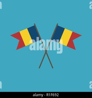 L'icône du drapeau de Tchad télévision design. Date de l'indépendance ou de la fête nationale. Illustration de Vecteur