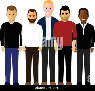 Groupe d’hommes Illustration de Vecteur