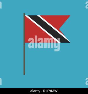 Trinité-et-Tobago l'icône en forme de drapeau dans télévision design. Date de l'indépendance ou de la fête nationale. Illustration de Vecteur