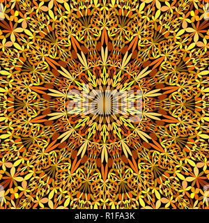 Orange pétales jardin mandala d'écran conception - vector background illustration méditation tribale Illustration de Vecteur