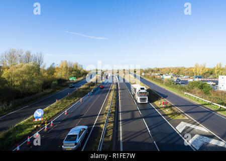 A14 à l'ouest de Milton cycle/passerelle pour piétons 10/11/2018 Banque D'Images