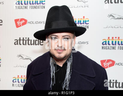 L'attitude Awards 2018 - Arrivées avec Boy George : où : London, Royaume-Uni Quand : 11 Oct 2018 Source : WENN.com Banque D'Images