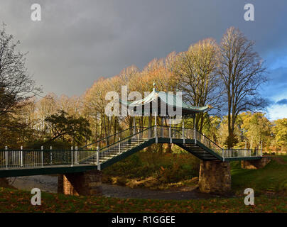 Les Chinois Pont sur l'eau Lugar. Dumfries House, Cumnock, East Ayrshire, Ecosse, Royaume Uni, Europe. Unired Banque D'Images