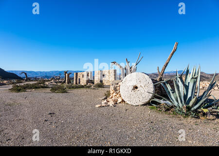 Sur le désert de Tabernas dans la province d'Almeria Espagne Banque D'Images