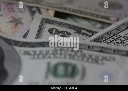 Billets de cinquante dollars. Le rendu 3D Banque D'Images