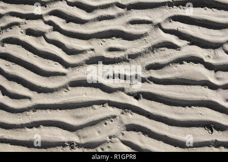 Structure dans le sable de la mer du Nord à la mer des Wadden à marée basse Banque D'Images