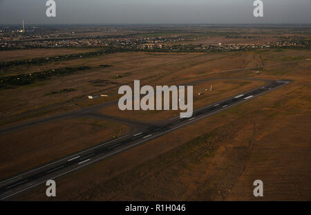 La piste de l'aéroport d'Astrakhan, Russie Banque D'Images