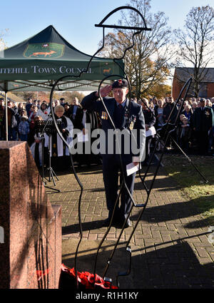 Dimanche du souvenir, mémorial de guerre, Bordon, Hampshire, Royaume-Uni. 11.11.2018. Banque D'Images