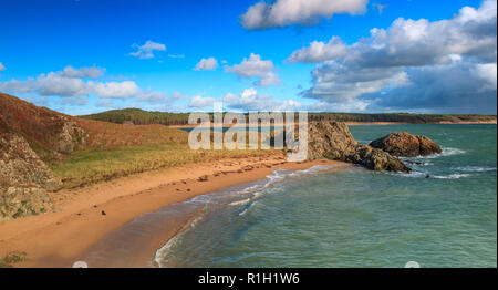 Plage Newborough, Anglesey, Pays de Galles, d'Ynys Llanddwyn, UK Banque D'Images