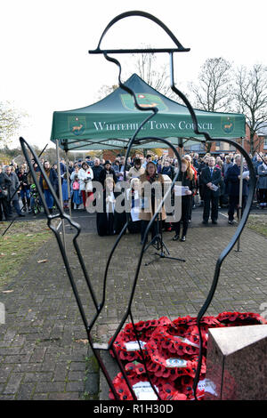 Dimanche du souvenir, mémorial de guerre, Bordon, Hampshire, Royaume-Uni. 11.11.2018. Banque D'Images