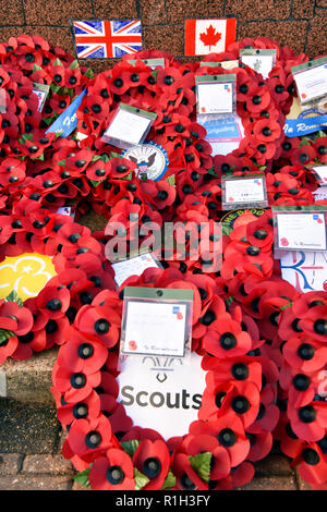 Dimanche du souvenir, mémorial de guerre, Bordon, Hampshire, Royaume-Uni. 11.11.2018. Banque D'Images