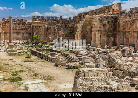 Temple de Jupiter romains ruines de Baalbek, dans la vallée de la Beeka Liban Moyen Orient Banque D'Images