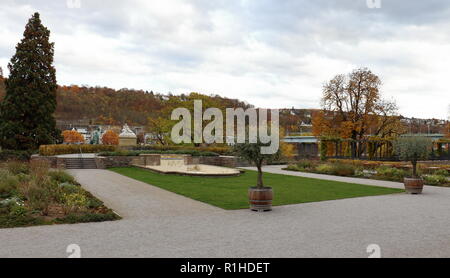 Prises dans les jardins du Kurfürstliches Schloss (palais électoral) à Coblence, en Allemagne. Banque D'Images