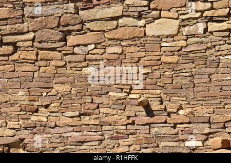 Détail mur Chacoan, Pueblo Bonito, Chaco Canyon, Chaco Culture National Historical Park, New Mexico, USA 180926 74392  Banque D'Images