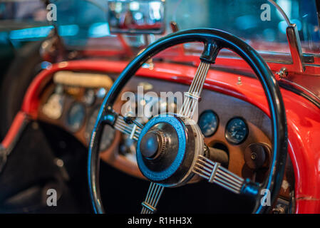 Détails d'une voiture d'époque dans la Brooklands Museum, Surrey Banque D'Images
