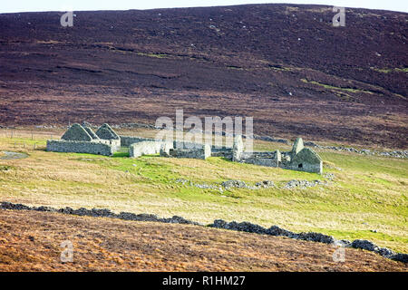 Une ancienne colline croft sur Bressay, Shetland, Scotland, UK. Banque D'Images