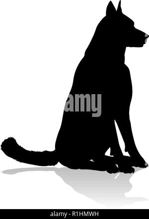 Silhouette chien Animal de compagnie Illustration de Vecteur