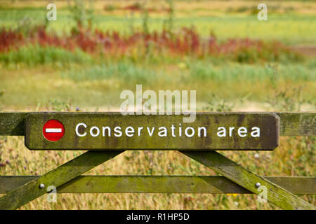 Conservation à l'RSPB Frampton Marsh Nature Reserve, Lincolnshire, Angleterre, Royaume-Uni. Artwork Banque D'Images