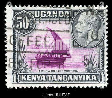 Timbres-poste de la British East Africa (Kenya, Ouganda, Tanganika) dans la question du roi George V Banque D'Images