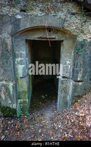 Le Centre de l'armée américaine de l'histoire militaire a accueilli une série de tours du personnel au cours de la Victoire sur la Première Guerre mondiale, il y a des commémorations du centenaire dans le domaine de la Meuse-Argonne la France rurale, le 20 septembre 2018. Chacune des trois tours différents a suivi les mouvements d'un corps de la Force expéditionnaire américaine différente, et le trajet participants sont membres de diverses unités descendant de la réserve de l'armée américaine. Images ici sont de la route I Corps à proximité de la forêt d'Argonne, et inclure les tranchées allemandes, le bunker de Prince Wilhem, un énorme cratère de mine faite par les forces françaises, et la Pennsylvan Banque D'Images